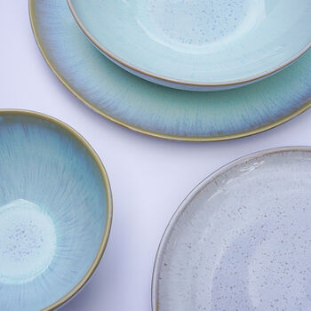 Handmade Large Ceramic Neptune Glaze Dinner Plate, 4 of 9