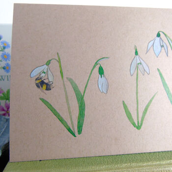 Snowdrops Hand Finished Greetings Card, 4 of 11