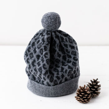 Leopard Knitted Pom Pom Hat, 3 of 11