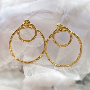 Two Way Gold Plated Silver Circle Earring Jackets, 3 of 4
