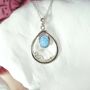 Silver Blue Fire Opal Necklace, thumbnail 4 of 7