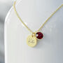Personalised Gold Plated Birth Crystal Disc Necklace, thumbnail 2 of 12