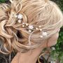 Pearl Flower Bridal Hair Pins Set Of Three, thumbnail 2 of 13