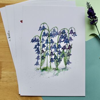 Bluebell Watercolour A4 Art Print, 2 of 5