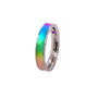Personalised Rainbow Titanium Ring With Hammered Edge, thumbnail 1 of 4