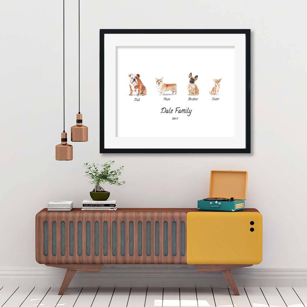 Personalised Dog Family Art Print By Abstract House