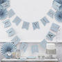 Pastel Blue And Silver 'Happy 1st Birthday' Bunting, thumbnail 1 of 3