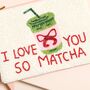 Beaded White 'I Love You So Matcha' Pouch, thumbnail 2 of 3