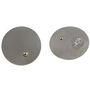 Large Silver Disc With Gold Ball Stud Earrings, thumbnail 4 of 7