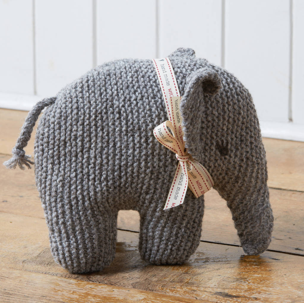 limited edition 'cecily' vintage elephant knitting kit by charlie