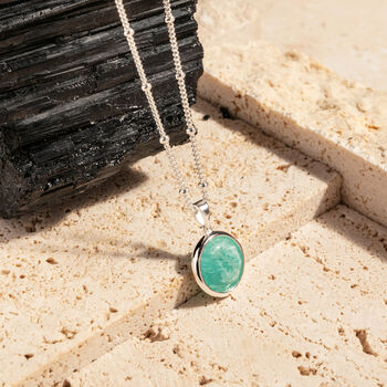 Recycled Silver Amazonite Pendant Necklace, 2 of 9