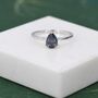 Sterling Silver One Carat Mystic Black Cz Pear Cut Ring, thumbnail 6 of 11