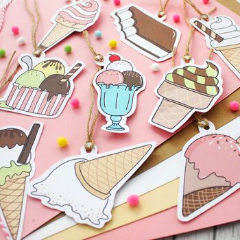 Illustrated Ice Cream Gift Tags, Large, 10 of 11