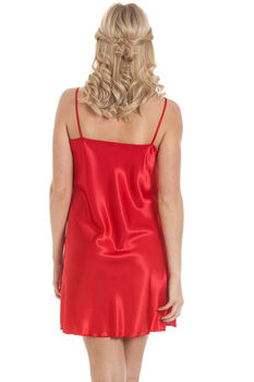 British Made Red Short Satin Nightdress With Lace Detail Ladies Size 8 To 28 UK, 5 of 5