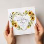 Personalised Sunflower Wreath Wedding Card, thumbnail 1 of 2