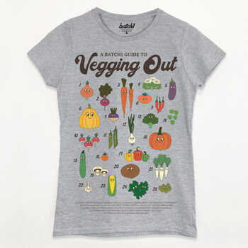 Vegging Out Women's Vegetable Guide T Shirt, 5 of 5