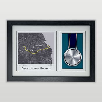 Personalised Great North Run Medal And Map Display Frame – Great North Runner Gift, 5 of 9