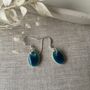 Tiny Turquoise Oval Dangle Earrings, thumbnail 4 of 7