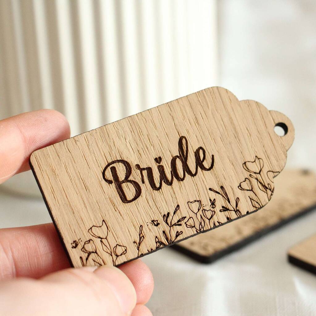 Custom Wedding Place Name Tags,Engraved Wedding Favours, 1 of 6