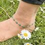 Turquoise Sun Flower Summer Floral Charm Anklet, thumbnail 6 of 7
