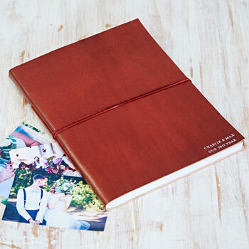Personalised Anniversary Distressed Leather Photo Album, 3 of 12