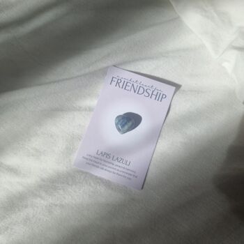 Pocket Heart For Friendship Lapis Lazuli Crystal Gift, 2 of 5