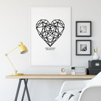 Personalised Geometric Heart Print, 2 of 4