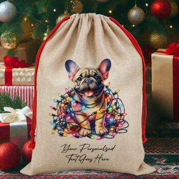 Personalised French Bulldog In Christmas Lights, 5 of 11