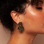 Art Deco Inspired Green Bloom Necklace And Earrings Set, thumbnail 3 of 5