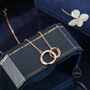 Sterling Silver Double Mobius Circle Necklace, thumbnail 2 of 11