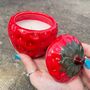 Candle In Strawberry Pot With Lid, thumbnail 1 of 3