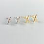 Sterling Silver Minimalist Cross Stud Earrings, thumbnail 2 of 6