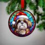 Shih Tzu In Santa Hat Suncatcher Decoration, thumbnail 4 of 6