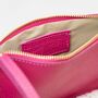 Hot Pink Leather Clutch Purse, thumbnail 5 of 10