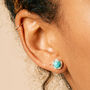 Maya Turquoise Stud Earrings Silver Or Gold Plated, thumbnail 2 of 11