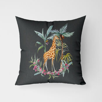 Painted Giraffe Water Resistant Garden Outdoor Cushion, 3 of 3