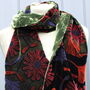 Hand Printed Velvet Scarf Daisy Ginkgo, thumbnail 2 of 5