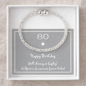 80th Birthday Magnetic Links Bracelet, 7 of 7