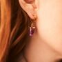 Tusk Gemstone Hoop Earrings, thumbnail 2 of 4