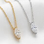 Gold Or Silver Marquise Stone Necklace, thumbnail 1 of 7