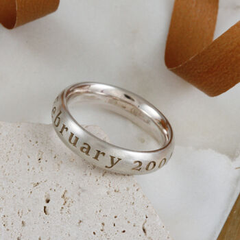 Your Date Here Solid Silver 6mm Ring, 2 of 7