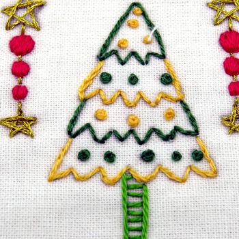 Oh Christmas Tree Festive Embroidery Kit, 6 of 12