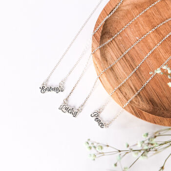 Hand Stamped Personalised Mantra Necklace, 4 of 12