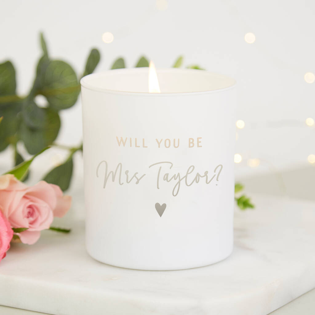 Personalised 'Will You Be?' Proposal Candle, 1 of 8