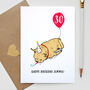 Illustrated Personalised Sleeping Pug Birthday Card, thumbnail 1 of 3