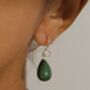 Teardrop Malachite Sterling Silver Dangle Earrings, thumbnail 4 of 9