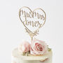 Personalised Couples Heart Cake Topper, thumbnail 2 of 6