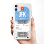 Personalised New York Ticket Design Clear Phone Case, thumbnail 1 of 5