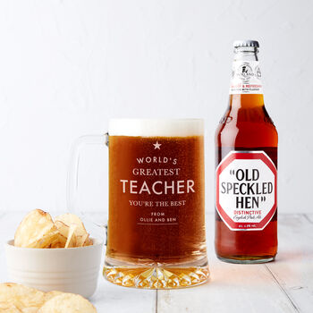 Personalised 'World's Greatest Teacher' Beer Tankard, 2 of 4