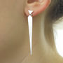 Diamond Sterling Silver Drop Earrings, thumbnail 1 of 3